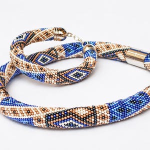 Patchwork Bead Crochet Pattern Set, Necklace and Bracelet PDF Pattern, Beaded Rope Tutorial, Instant Download image 12