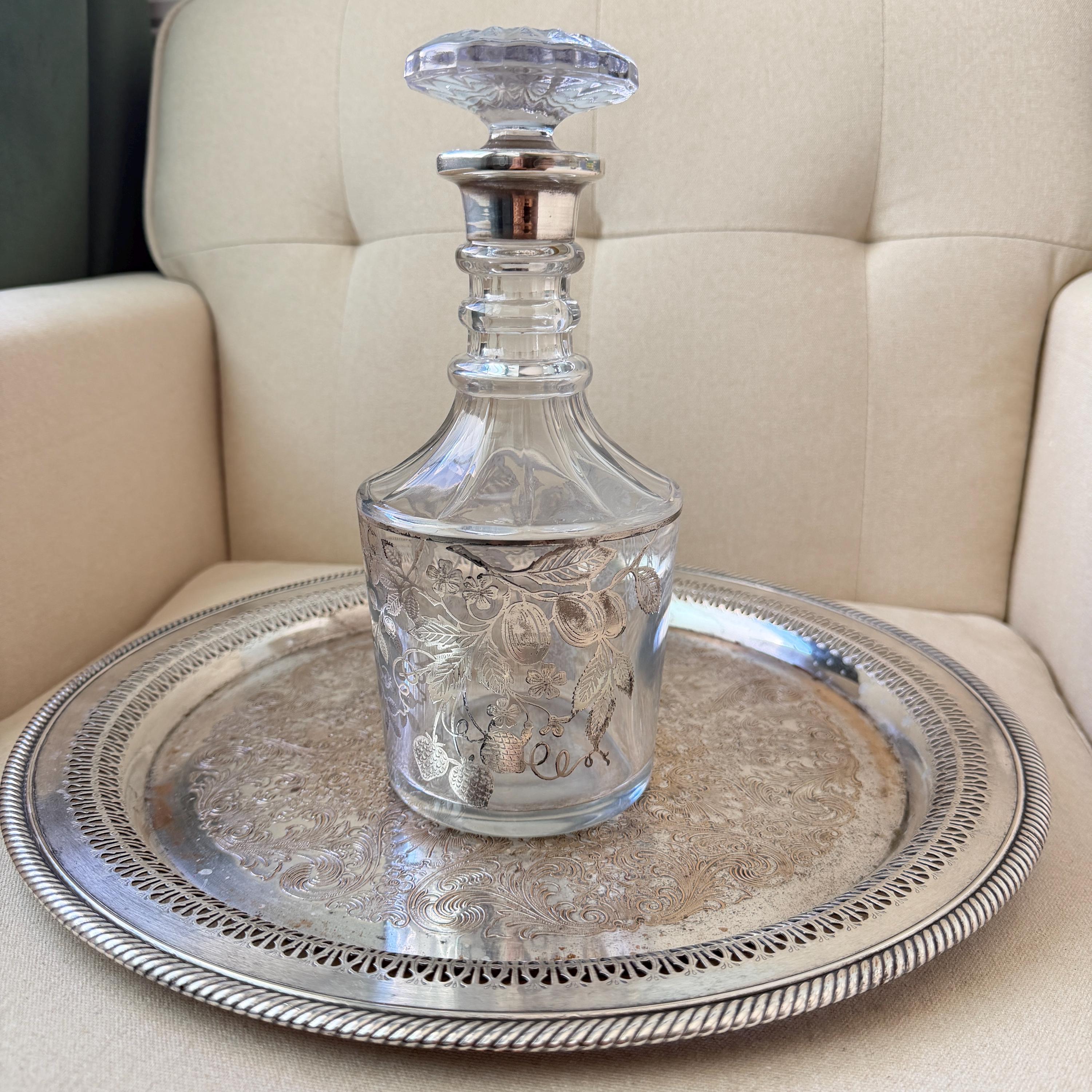Silver Overlay Glass - Etsy