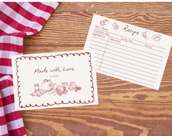 Recipe Card Template Editable in Canva | Printable Recipe Cards 4x6 & 5x7 | Instant Download