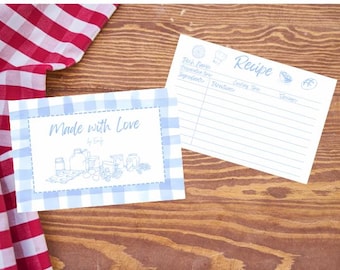 Recipe Card Template Editable in Canva | Printable Recipe Cards 4x6 & 5x7 | Instant Download