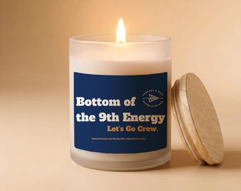 Bottom of the 9th Energy | Milwaukee Brewers | Soy Wax Candle | Baseball Lover Gift | Sporty Gifts | Let's Go Crew