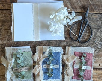 carte botanique faite main d'eucalyptus | Papier en coton recyclé, voeux inspirés de la nature