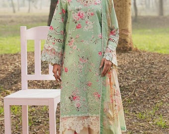 Geborduurd Pakistaans katoenen pak | Zomeroutfit voor dames