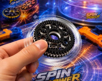 3Dプリント製ギアスピナーフィジェットトイ｜機械式回転デスク玩具、ストレス解消、PLAプラスチック製