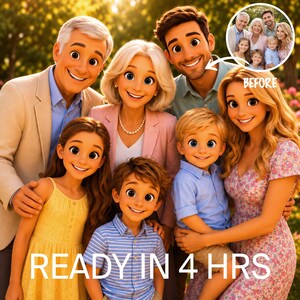 Digital download Pixar Style Portrait from Photo, Family , Couple, Pet Gift, Animated Portraits, 3D Portrait, Gift, Digital Art By MemorialStoreNY By MemorialStoreNY Shop owned by Abby New on Etsy