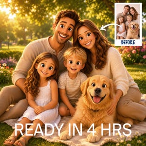 Digital download Pixar Style Portrait from Photo, Family , Couple, Pet Gift, Animated Portraits, 3D Portrait, Gift, Digital Art By MemorialStoreNY By MemorialStoreNY Shop owned by Abby New on Etsy