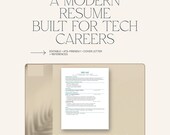 IT Resume Template, Software Engineer CV, Tech Resume with Cover Letter, Word, Google Docs, Pages, Canva