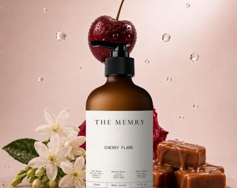 Cherry Flame - Lovefest Burning Cherry by Kayali Inspired Luxury Body Lotion - Personalized With Name or Message | Long Lasting | 8oz Gift