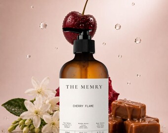 Cherry Flame - Lovefest Burning Cherry by Kayali Inspired Luxury Body Oil - Personalized With Name or Message | Long Lasting | 8oz Gift