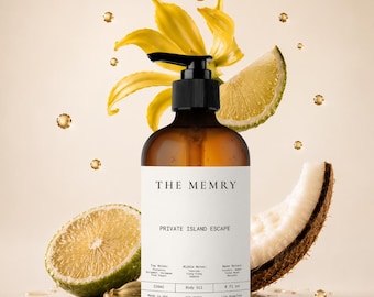 Private Island Escape - Soleil Blanc by Tom Ford Inspired Luxury Body Oil - Personalized With Name or Message | Long Lasting | Glass Bottle
