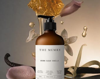 Brown Sugar Vanilla- Vanilla 28 By Kayali Inspired Luxury Body Lotion - Personalized With Name or Message | Long Lasting | 8oz Glass Bottle