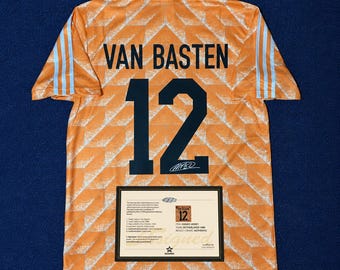 Marco Van Basten 12 Nederland 1988 retro voetbalshirt (gesigneerde stijl)