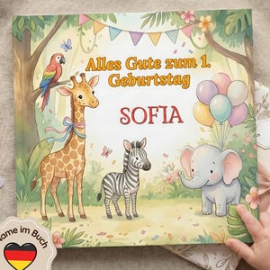 Personalisiertes Babybuch mit Namen | Geschenk zum 1. Geburtstag | Babygeschenk | Kinderbuch | Geschenk zur Geburt | Babyparty Geschenk