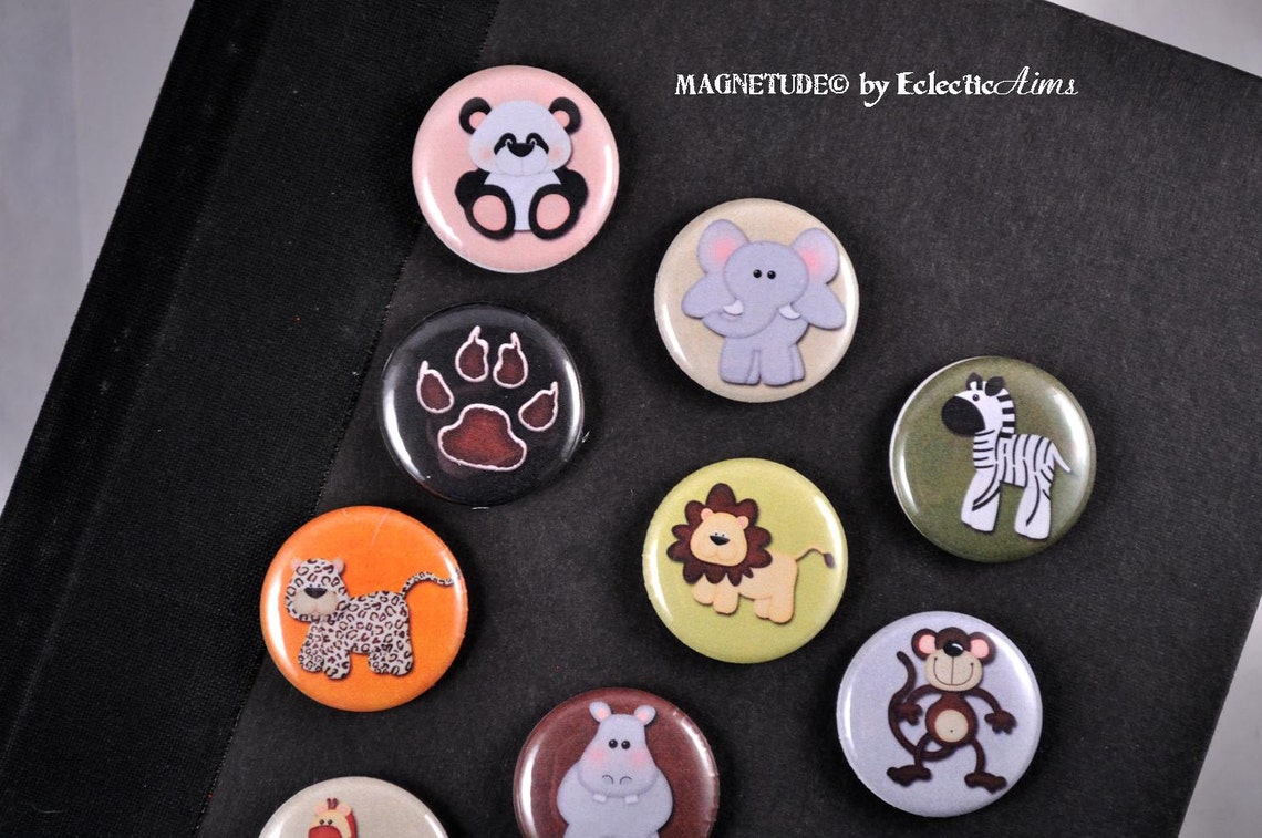 Zoo Animal Pinback Button / Safari Theme Button Pins / Jungle Etsy