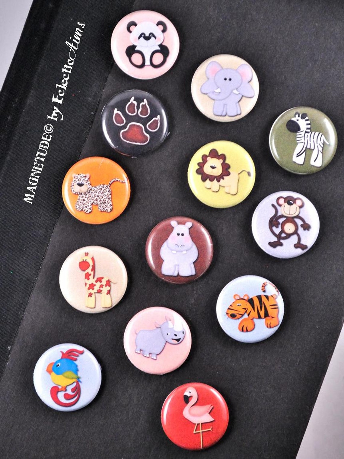 Zoo Animal Pinback Button / Safari Theme Button Pins / Jungle Etsy