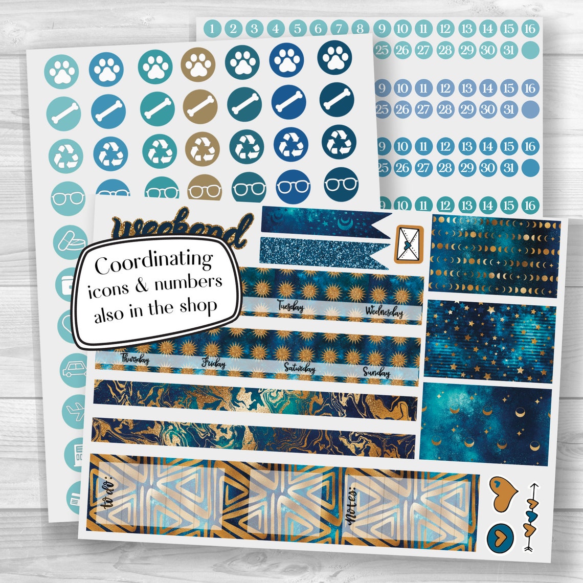 Printable Space Theme Planner Sticker Kit Celestial Etsy UK