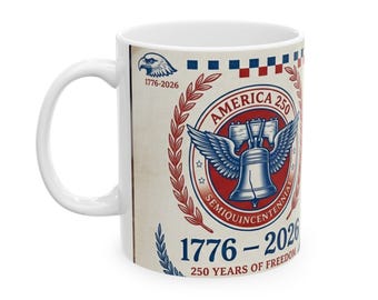 America 250 Centennial Seal Mug | Patriotic 2026 Commemorative Ceramic
