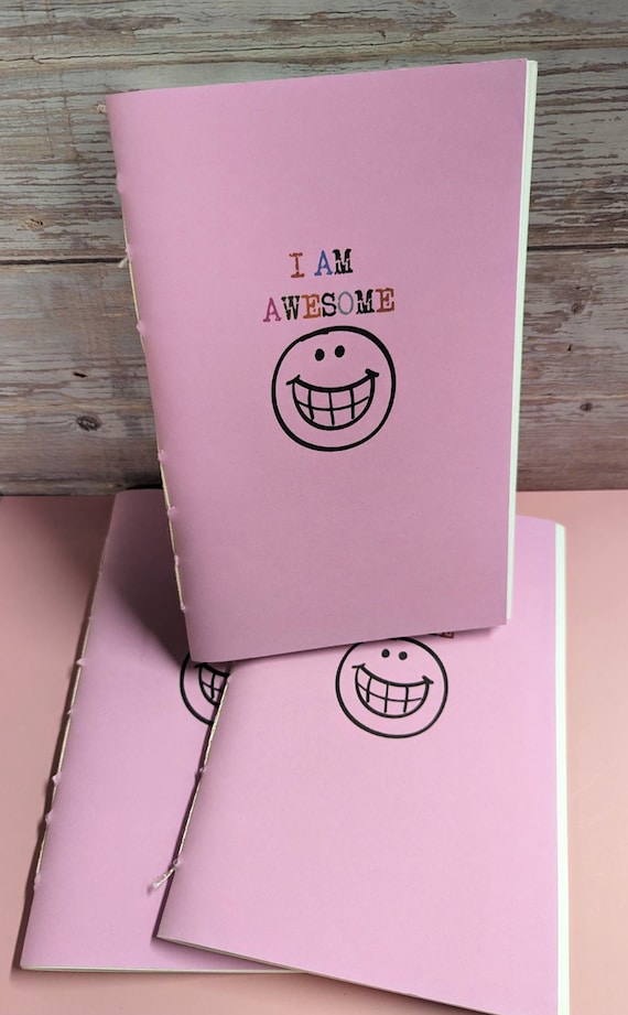 I am Awesome Journal, Self Help Guide, Anxiety Relief, 80 page zine, self published book, life coach, guide to self confidence, gift for her