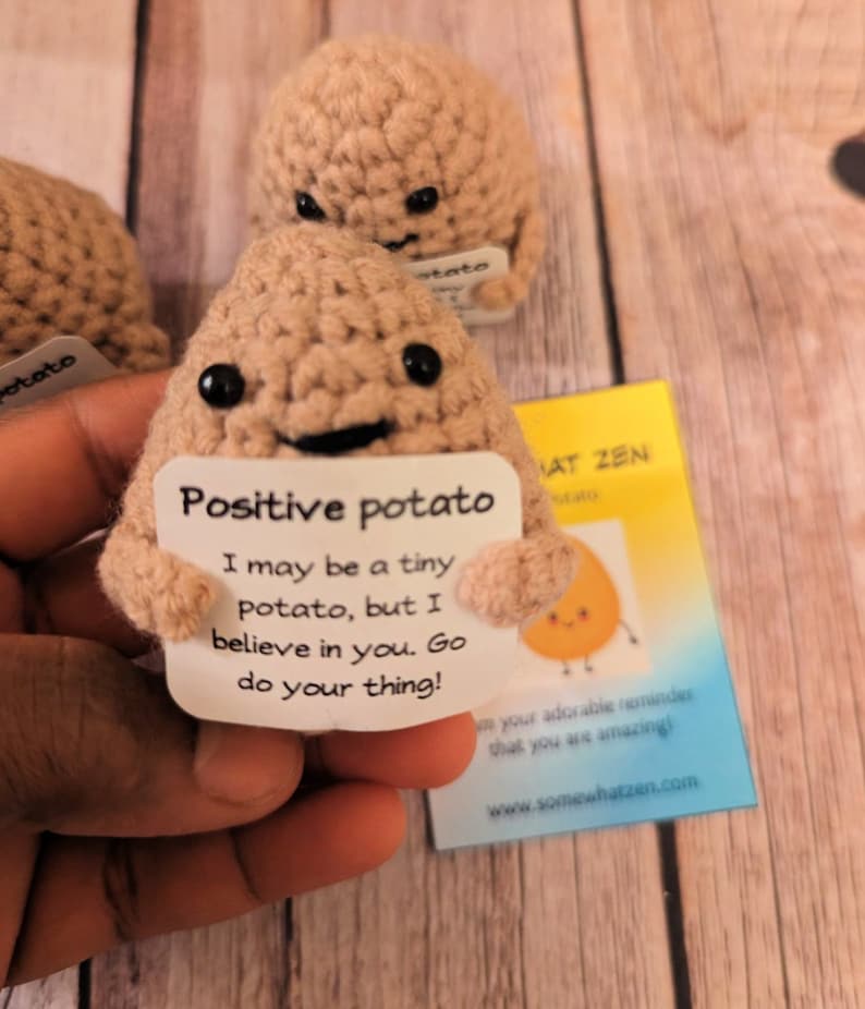 Positive Potato, Gag Gift, Positive Affirmation Gift, Stocking Stuffer, Fun Gift, Heartwarming Gift image 1