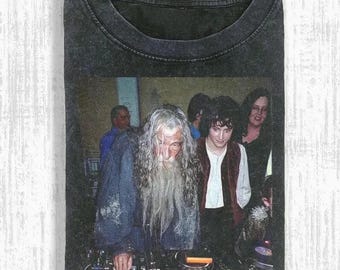 Gandalff DJ & F Funny T-Shirt, LOTR Meme Graphic Tee, Fantasy Rave Shirt, Hobbit Party DJ Tee, Unisex Nerd Humor Gift