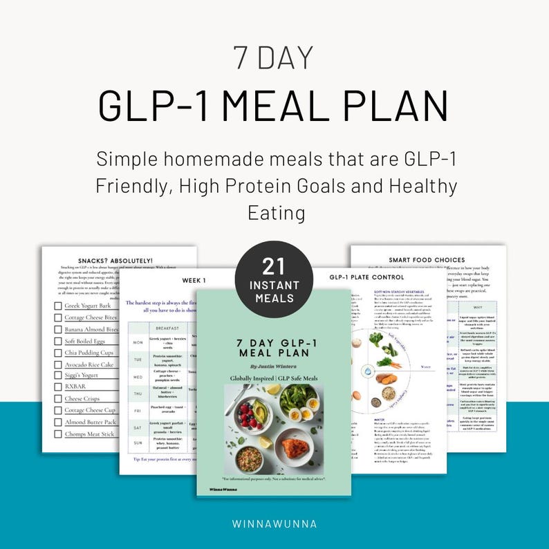 7-day GLP-1 Meal Plan Printable | Healthy Eating Diet Plan | Blood ...