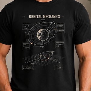 軌道力学シャツ、航空宇宙工学Tシャツ、宇宙科学ギフト
