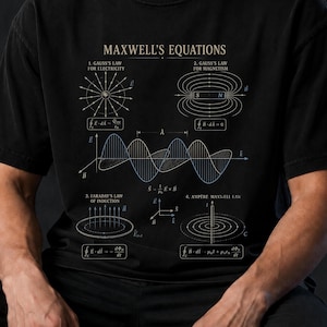 Maxwell's Equations T-Shirt, Electromagnetism Physics Diagram
