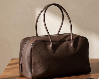 Sac à bandoulière minimaliste, sac tendance, sac fourre-tout en cuir souple à poignée supérieure, sac pour femme