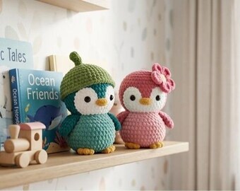 Pobierz wzór PDF na uroczego pingwina Amigurumi. Pluszowe zwierzątko dla dzieci. Łatwe i przyjazne dla początkujących.