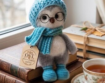Amigurumi Fluffy  the Owl with Scarf and Hat PDF Pattern Download Stuffed Baby Animal Plushie Easy Beginner Friendly