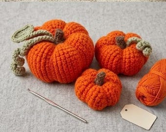 Amigurumi Pumpkins PDF Pattern Download Stuffed Baby Animal Plushie Easy Beginner Friendly