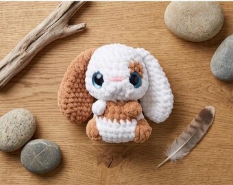 Amigurumi  bunny PDF Pattern Download Stuffed Baby Animal Plushie Easy Beginner Friendly