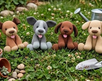 Wzór na szydełkowe pieski amigurumi w formacie PDF Wzór do pobrania Pluszowy miś pluszowy Łatwa dla początkujących/średnio zaawansowanych