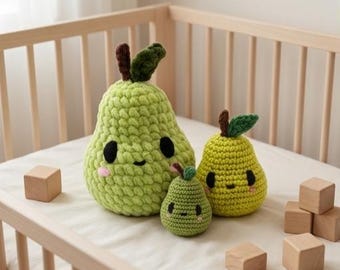 Wzór na szydełkową gruszkę amigurumi (do pobrania w formacie PDF) – pluszowa zabawka dla początkujących