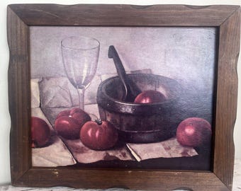 Vintage Framed Still Life Print Titled "Still Tomatoes" by Hank Bos (1901-1979)