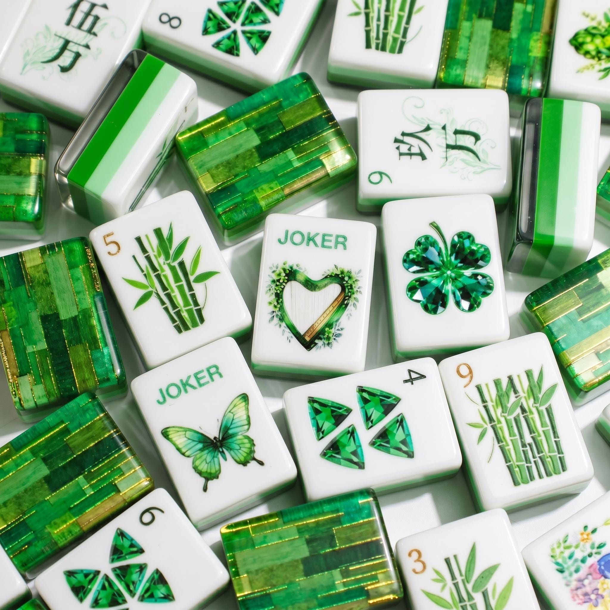 Emerald Canopy Mahjong Tiles
