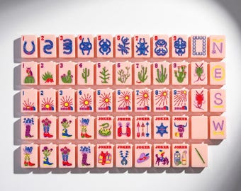 Luxury Mahjong Set Mother of Pearl | Royal Jewel Tiles | Victorian Heraldic Design | Complete 160 Piece American Mah Jongg