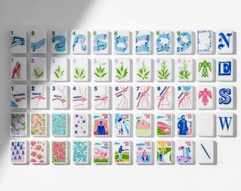 American Mahjong Set Custom 160 Tiles | Acrylic White Luxury Mah Jongg Tiles | Personalized Game Tiles for Mahjong Lovers
