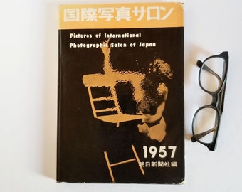Pictures of International Photographic Salon of Japan 1957 - Vintage Blue Hardcover Book - Rare Edition Black and White Photograpy Art Book