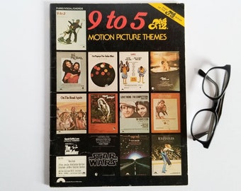 70s Movie Theme Songbook - 9 to 5 plus 12 Motion Picture Themes - Vintage Softcover Piano Vocal Sheet Music Book w Song Lyrics