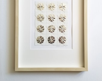 Metallic Silver Paper Collage Art - Minimalist Geometric Origami