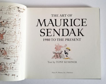 The Art of Maurice Sendak 1980 to the Present - Vintage Illustrated Blue Hardcover Book - Tony Kushner