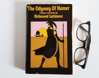 The Odyssey of Homer- Vintage Paperback Book - A Modern Translation by Richmond Lattimore - Epic Greek Mythology