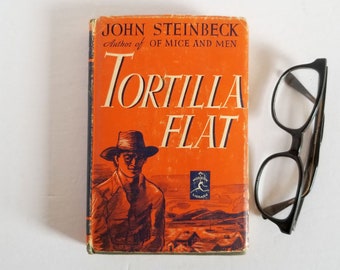 Tortilla Flat - John Steinbeck - Vintage Green Hardcover Book - Modern Library Ruth Gannett Illustrated Book