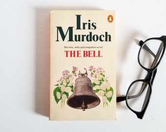 The Bell by Iris Murdoch - Vintage Orange Penguin Paperback Book - Illustrated Front Cover Art