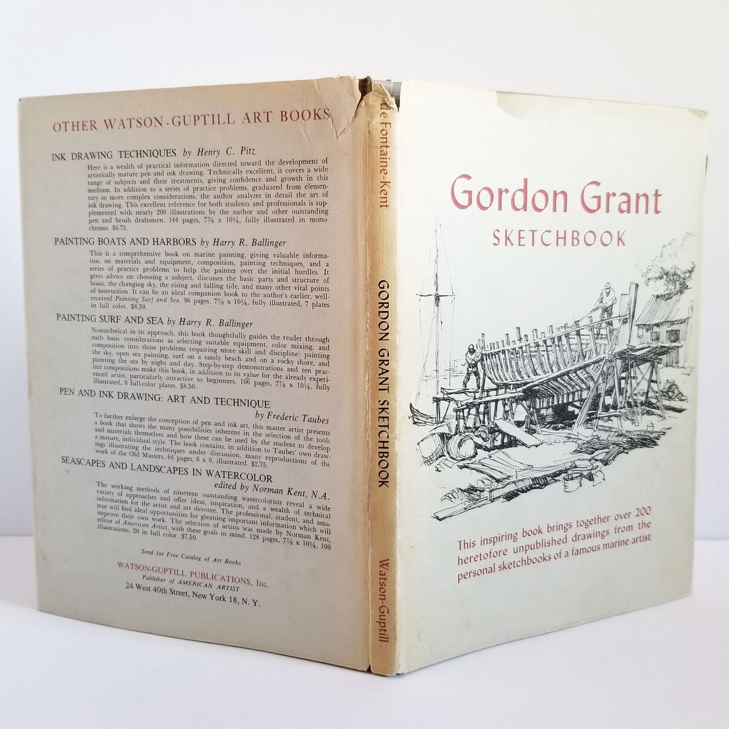 Gordon Grant Sketchbook Vintage Grey Hardcover Art Book Black and