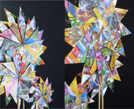 Papier Blumen Garten Origami Blume Skulptur Recycling Sesamstraße Buch Papier Kunst Geometrischen Kunst Pastell Home Decor Papier Jahrestag