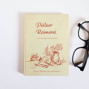 Livre de poésie allemand Pälzer Reimerei - Hanns Glückstein - livre de comptines à couverture rigide vintage - texte en allemand du Palatinat