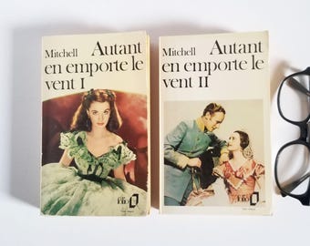 Gone With the Wind - Margaret Mitchell - Set of 2 Vintage Folio Paperback Books - French Language