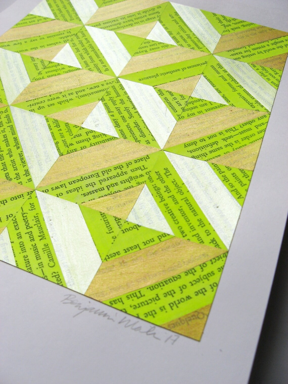 Gold Mosaic Tile Art Book Paper Collage Art Story Etsy